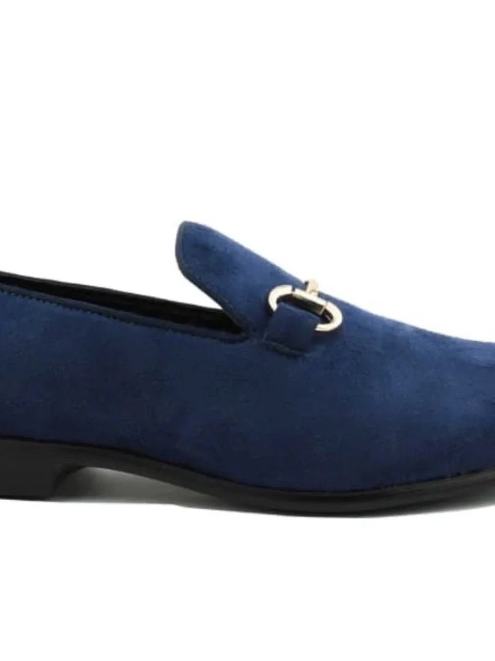 Men's Navy Suede Slip-On Loafers with Horsebit